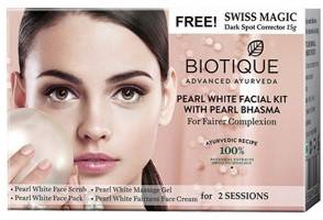 Biotique Bio Pearl White Facial Kit With Pearl Bhasma 75gm Kit