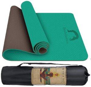 Bodylastics Yoga Mat With Carry Bag TPE 6ft 6mm Large Size Anti Slip Anti Tear