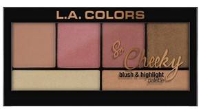 L A Colors So Cheeky Blush And Highlight Palette Peaches And Cream 22g