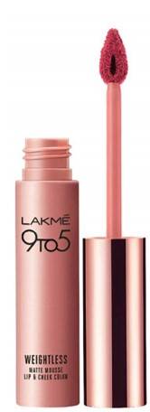 Lakme 9 To 5 Weightless Mousse Lip And Cheek Color Plum Feather 9g