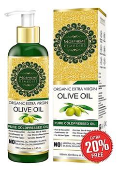 Morpheme Remedies Organic Extra Virgin Olive Oil Pure ColdPressed Oil For Hair Skin 120ml