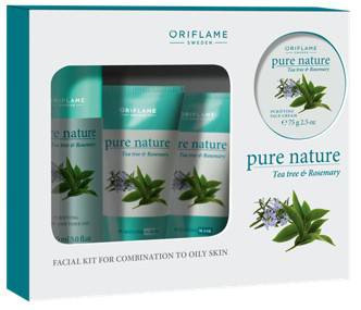ORIFLAME Pure Nature Tea Tree And Rosemary Facial Kit For Combination To Oily Skin 75g