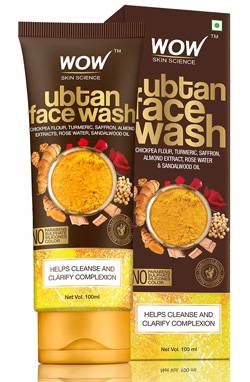 WOW Skin Science Ubtan Face Wash With Chickpea Flour Turmeric Saffron Almond Extract Rose Water Sandalwood Oil