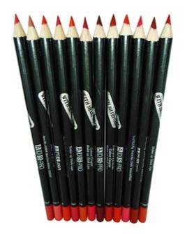 ADS Pro Photo Finish Large Size Lip Liner Pencil Set Of 12 With Sharpeners