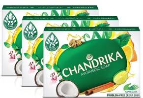 Chandrika Ayurveda Handmade Soap 125g X 3 75g Free 