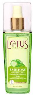 Lotus Herbals Basiltone Cucumber Basil Clarifying And Balancing Toner 100ml