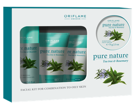 Oriflame Pure Nature Tea Tree And Rosemary Facial Kit