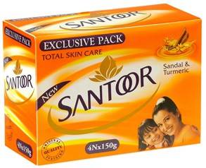 Santoor Sandal And Turmeric Soap 150g Pack Of 4 