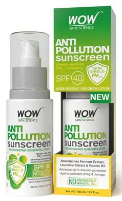 WOW Anti Pollution Sunscreen Water Resistant Sunscreen Lotion No Parabens Mineral Oils Shields Skin From PM2 5 Pollutants